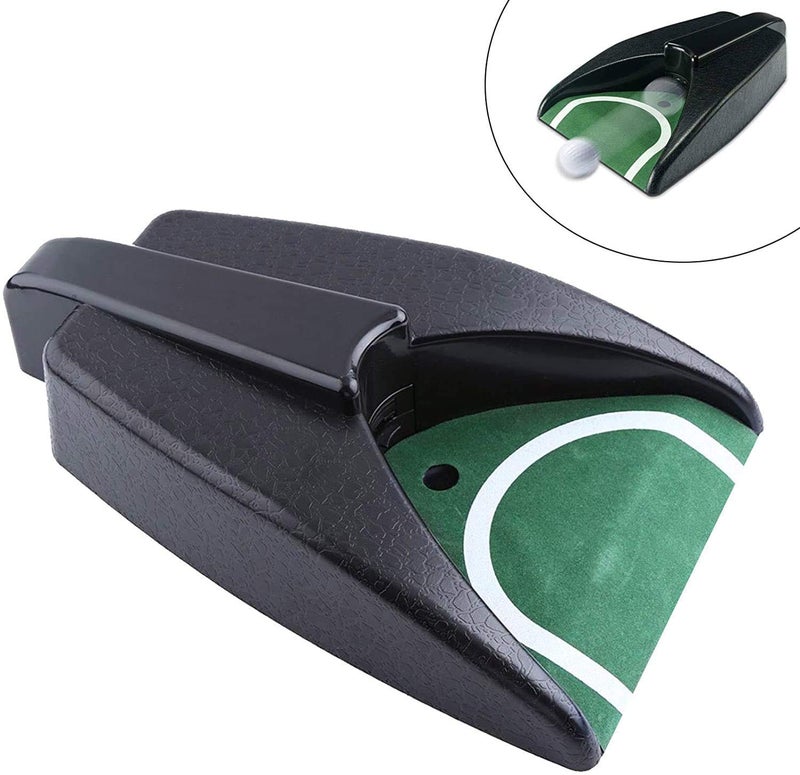 YOSOO Golf Accessories Putting Plate with Return Spring,Golf Practice Mat with Automatic Ball Return,Indoor/Outdoor Use,Compact,Plastic,1 Hole - Image 1